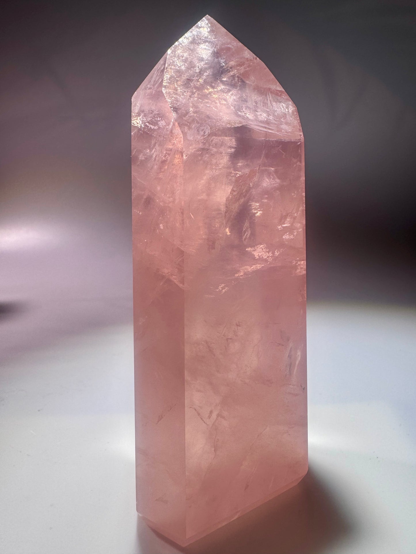 AAA Rosenquarz Spitze Brasilien – Extra Pink Kristall 11.5cm, 278g