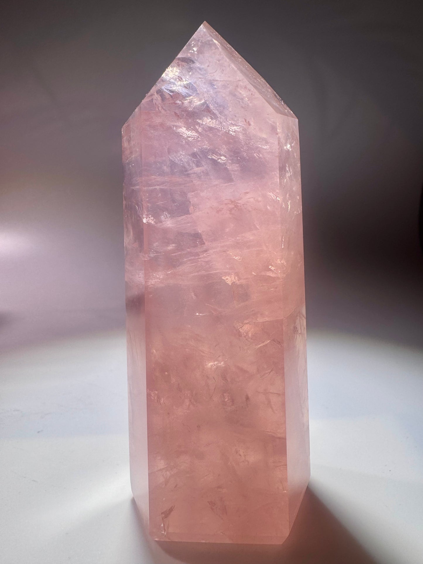 AAA Rosenquarz Spitze Brasilien – Extra Pink Kristall 11.5cm, 278g