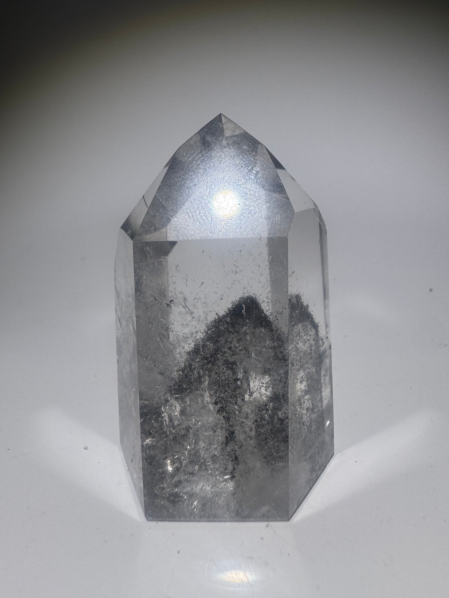 Schwarze Phantom Lemurian Spitze (ultra klar) 🖤 - 5.6cm, 85g