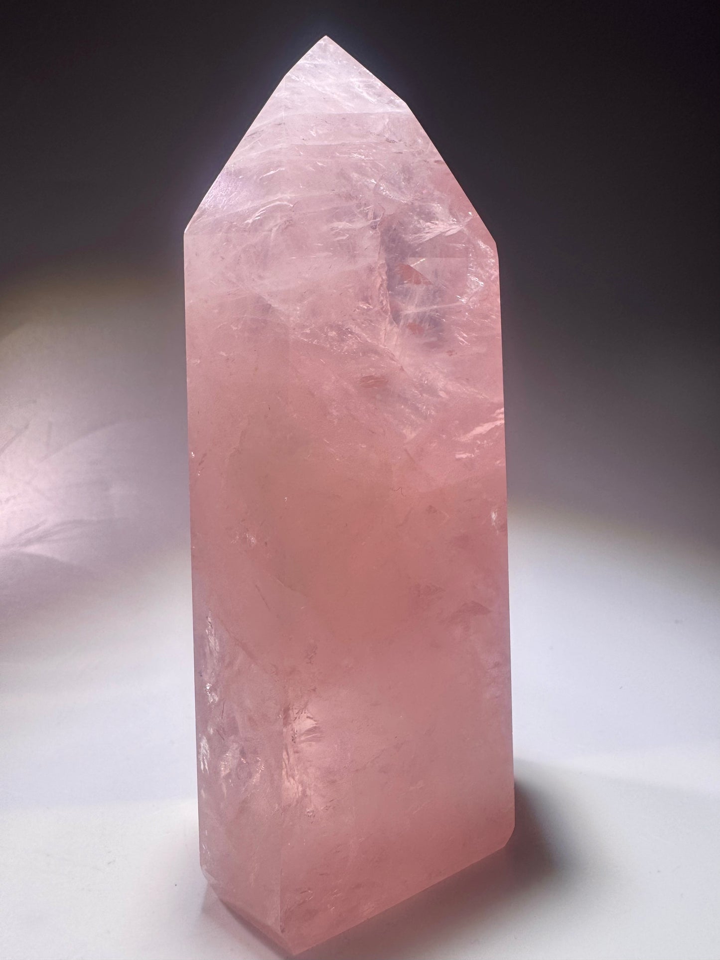 Hochwertiger Rosenquarz Edelstein Spitze Brasilien - 12cm, 307g