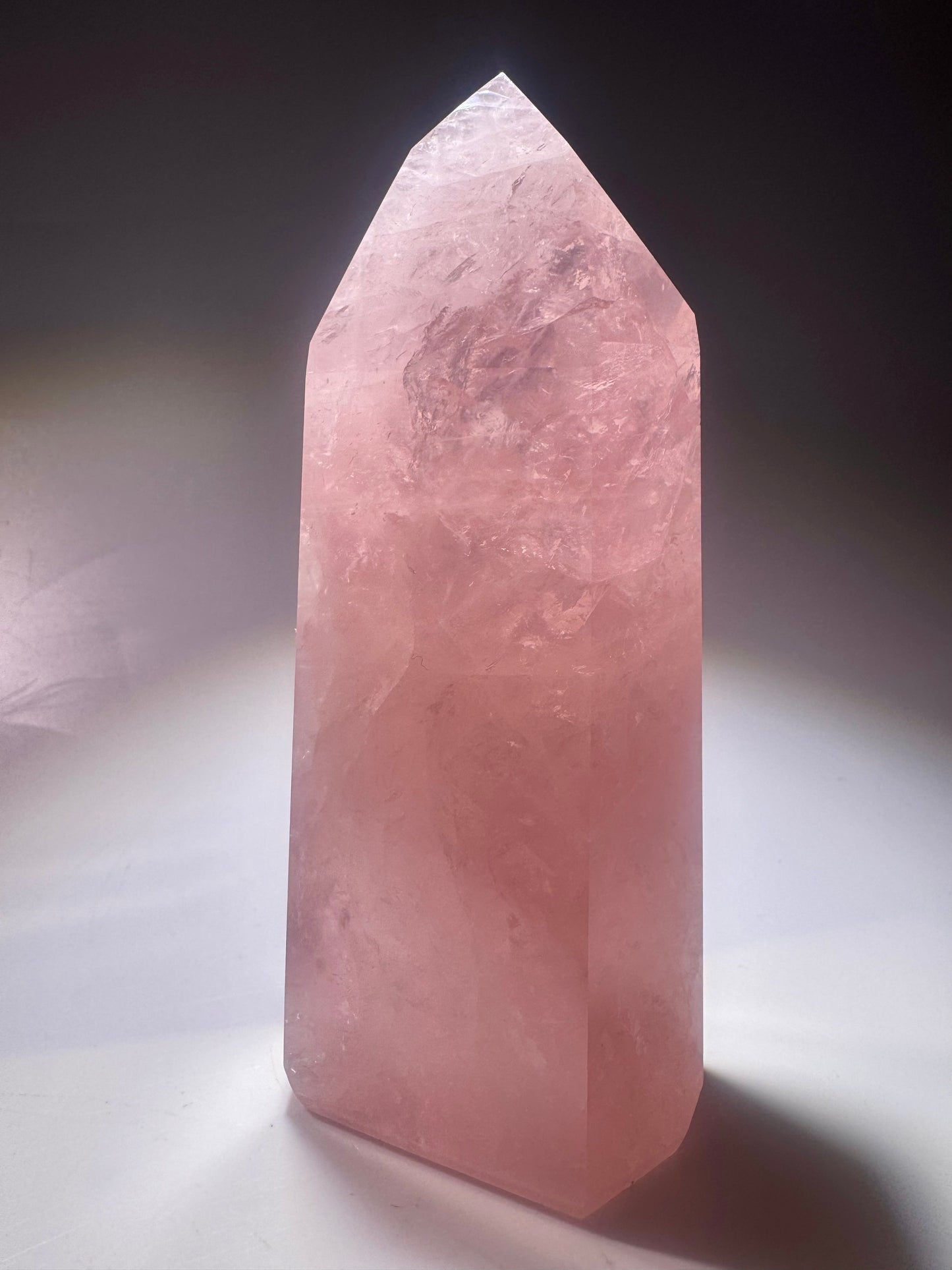 Hochwertiger Rosenquarz Edelstein Spitze Brasilien - 12cm, 307g