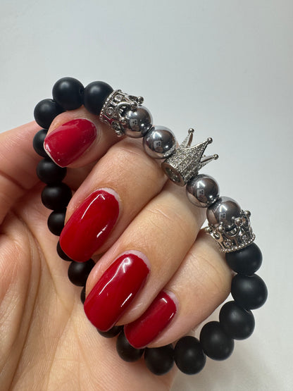 Onyx Armband 👑 - ca. 16cm