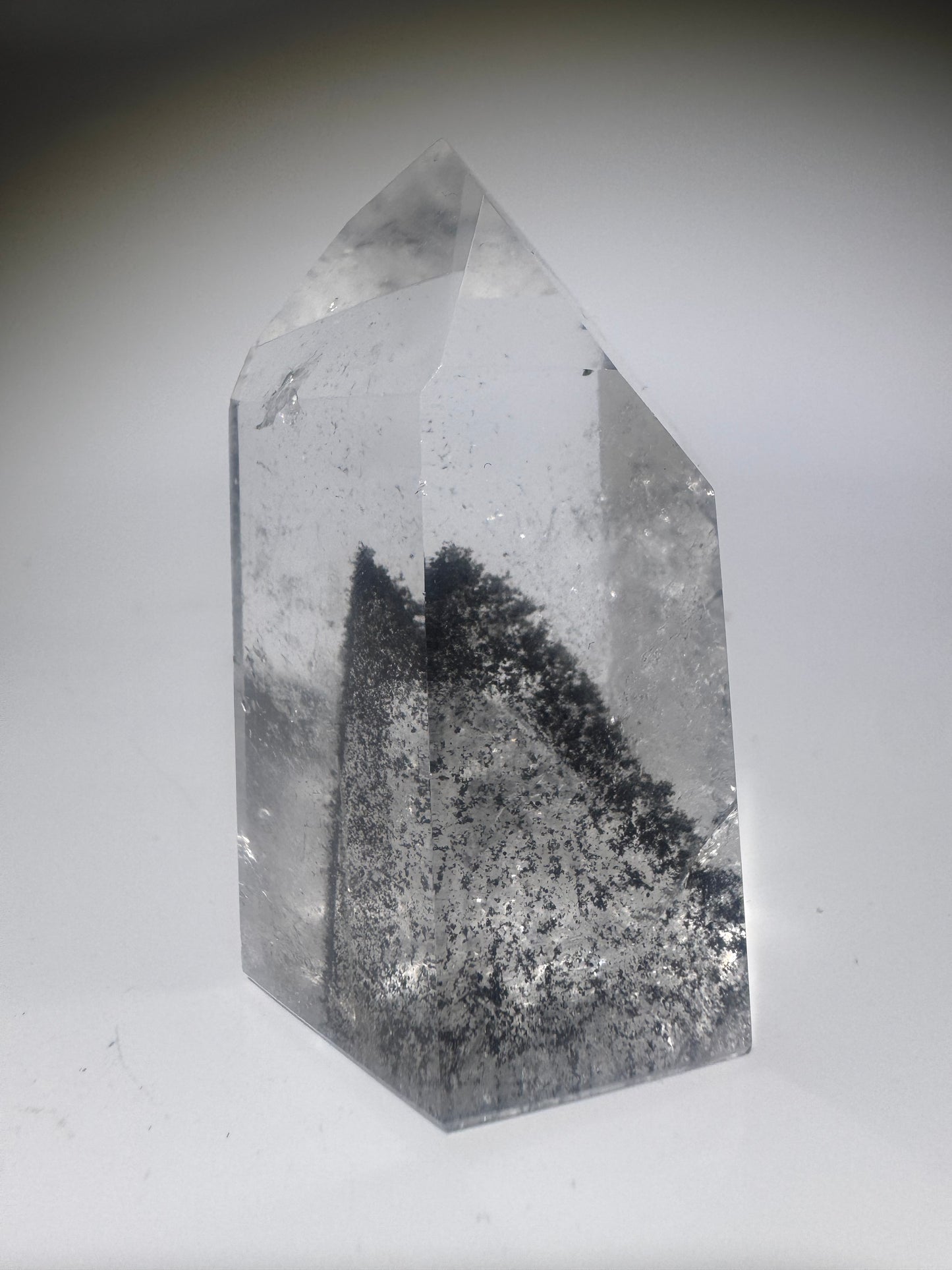 Schwarze Phantom Lemurian Spitze (ultra klar) 🖤 - 5.6cm, 85g
