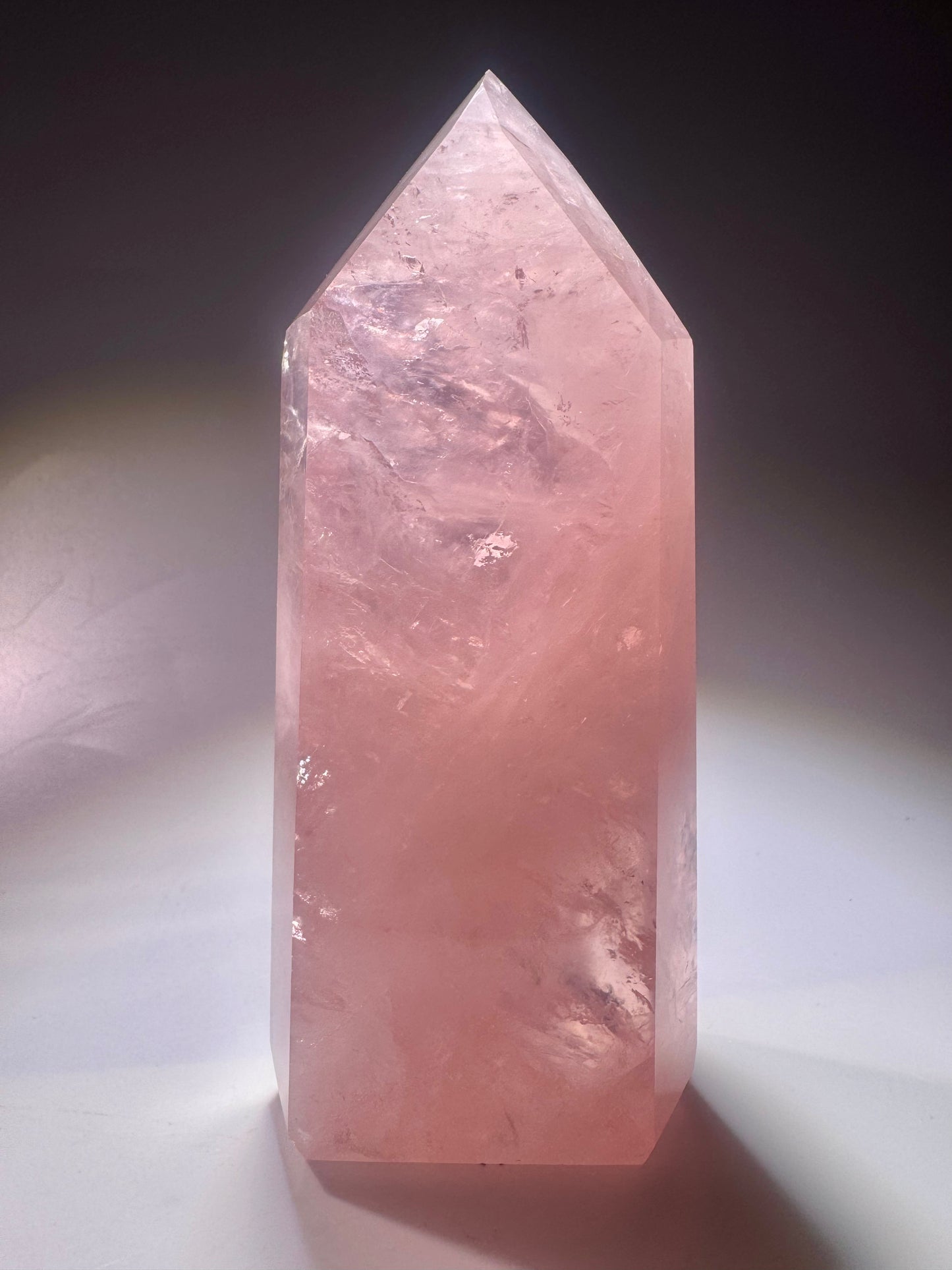 Hochwertiger Rosenquarz Edelstein Spitze Brasilien - 12cm, 307g