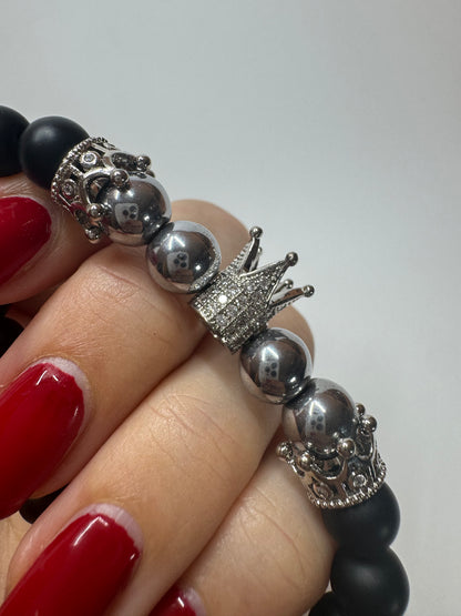 Onyx Armband 👑 - ca. 16cm