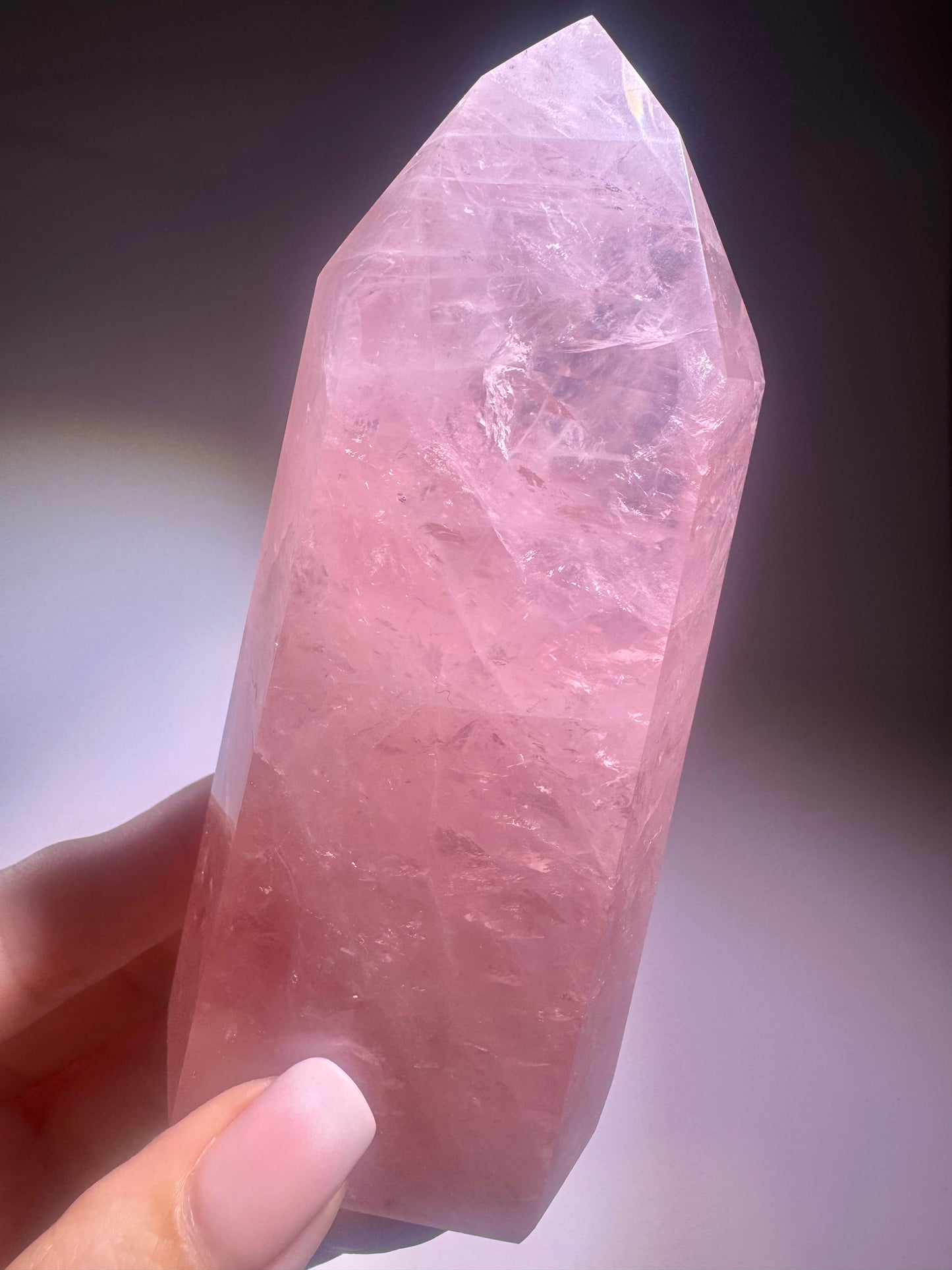 Hochwertiger Rosenquarz Edelstein Spitze Brasilien - 12cm, 307g