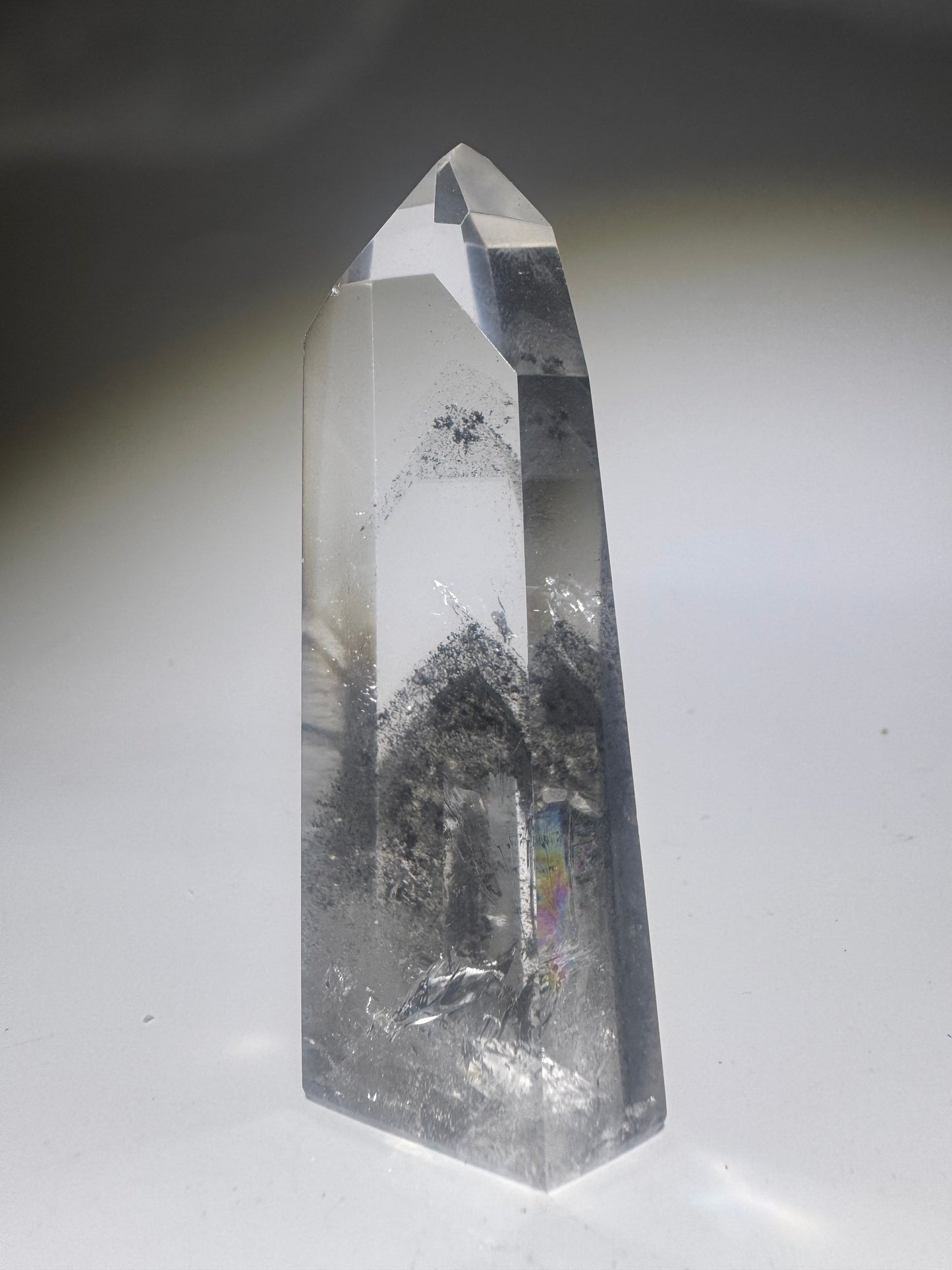 Schwarzer Phantom Lemurian Kristall (ultra klar) 🖤 - 7.2cm, 83g