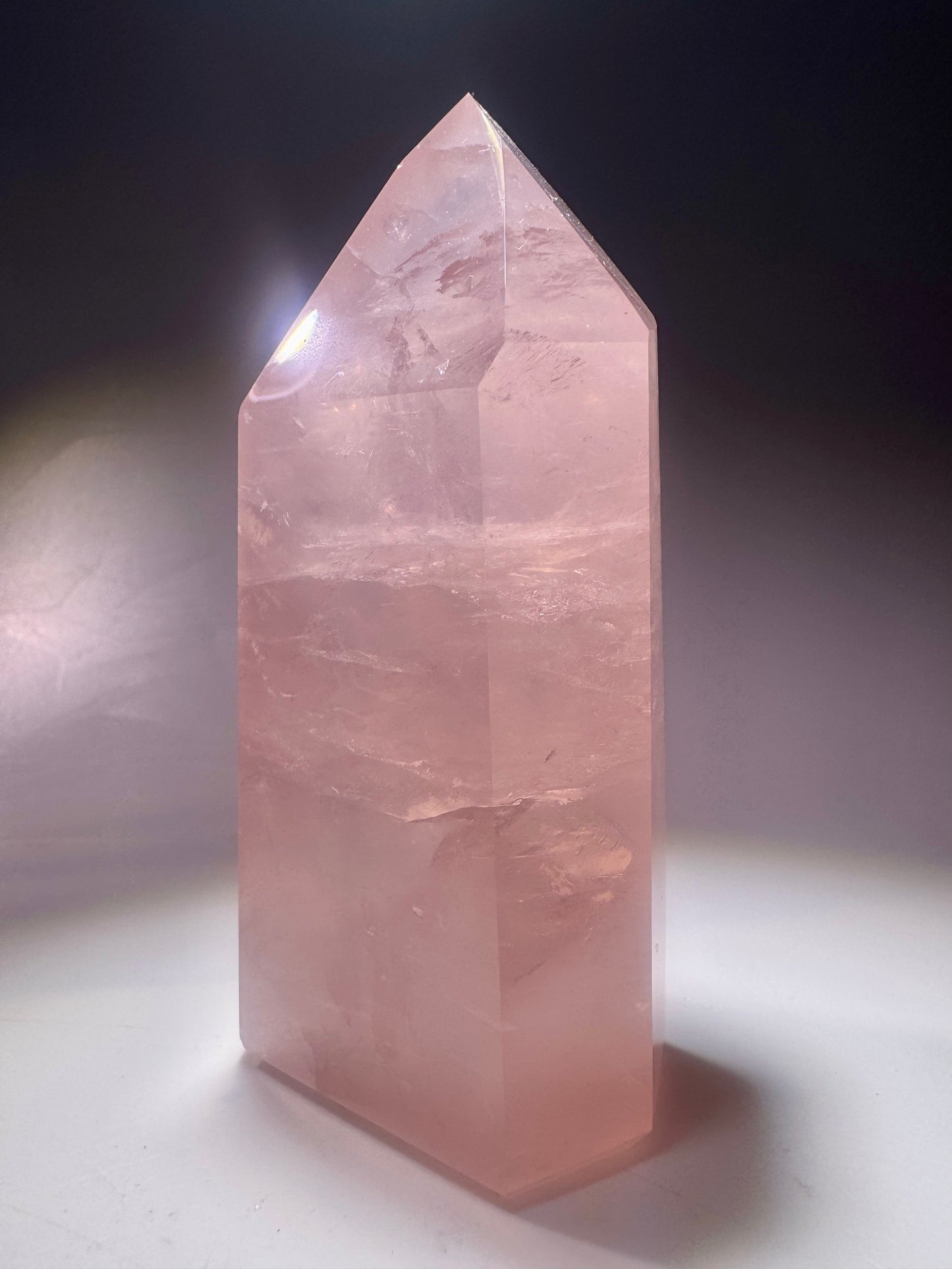 Hochwertiger Rosenquarz Edelstein Spitze Brasilien - 9.5cm, 229g