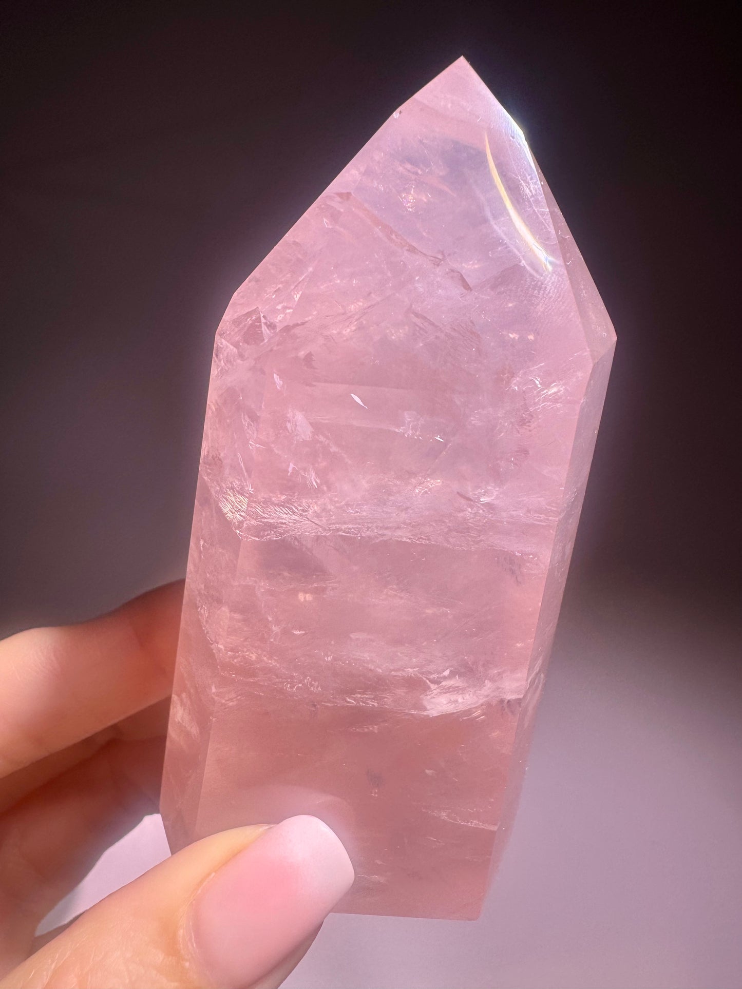 Hochwertiger Rosenquarz Edelstein Spitze Brasilien - 9.5cm, 229g