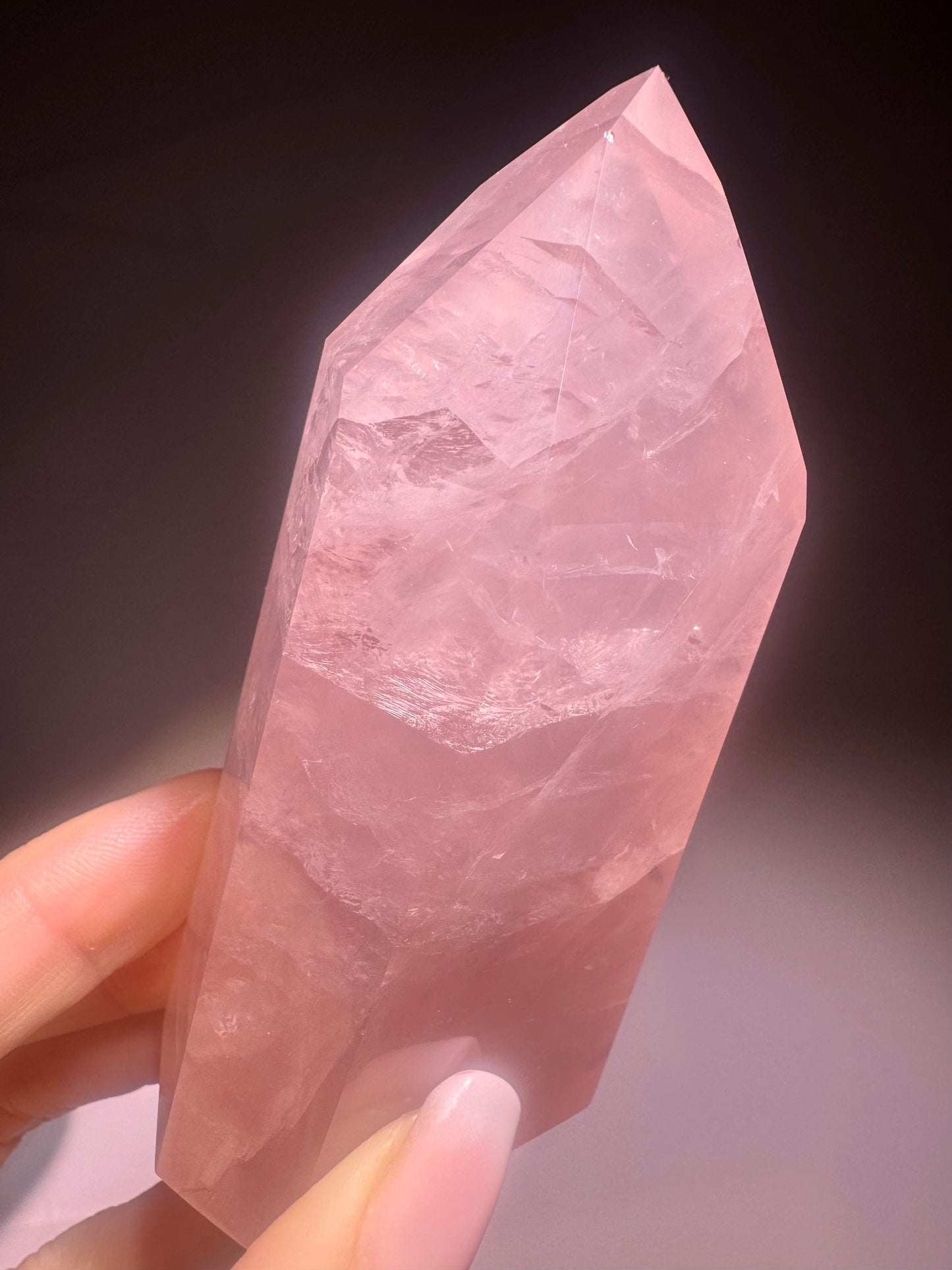 Hochwertiger Rosenquarz Edelstein Spitze Brasilien - 9.5cm, 229g