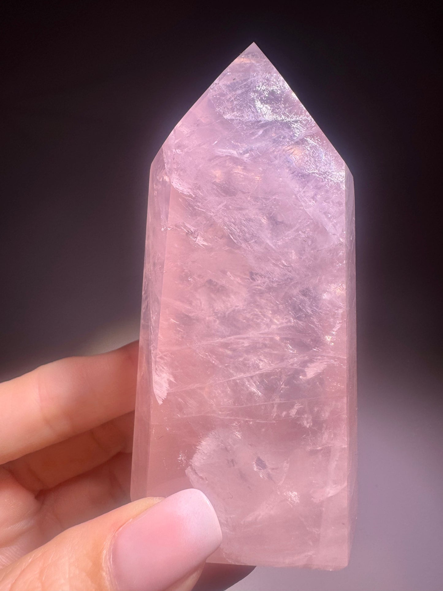 Hochwertiger Rosenquarz Edelstein Spitze Brasilien - 9.5cm, 229g