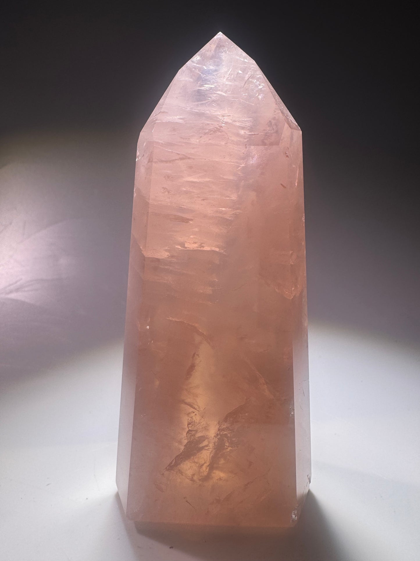 Hochwertiger Rosenquarz Edelstein Spitze Brasilien - 10.5 cm, 200g