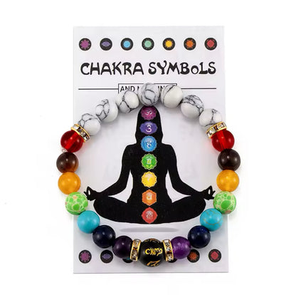 Joli bracelet chakra avec cristaux 🕉️ - environ 16 cm