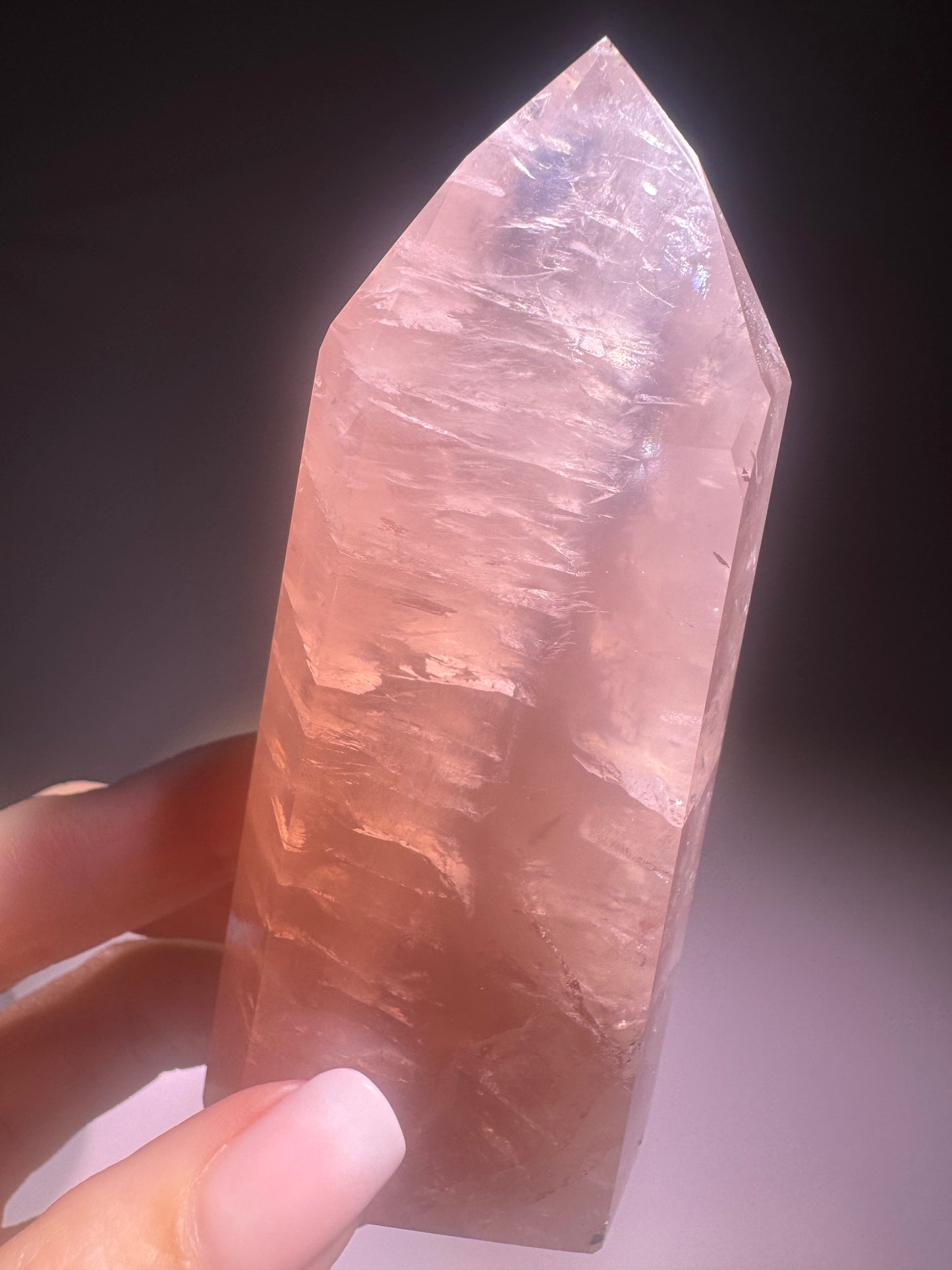 Hochwertiger Rosenquarz Edelstein Spitze Brasilien - 10.5 cm, 200g