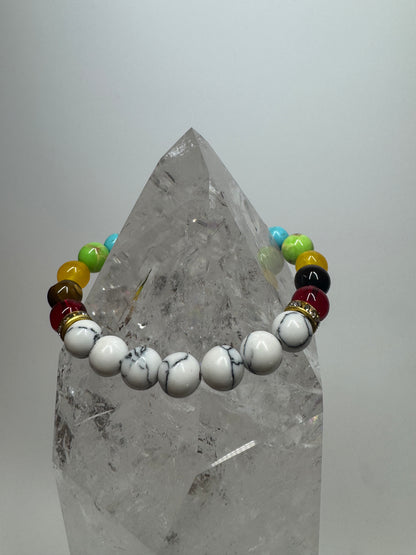Joli bracelet chakra avec cristaux 🕉️ - environ 16 cm