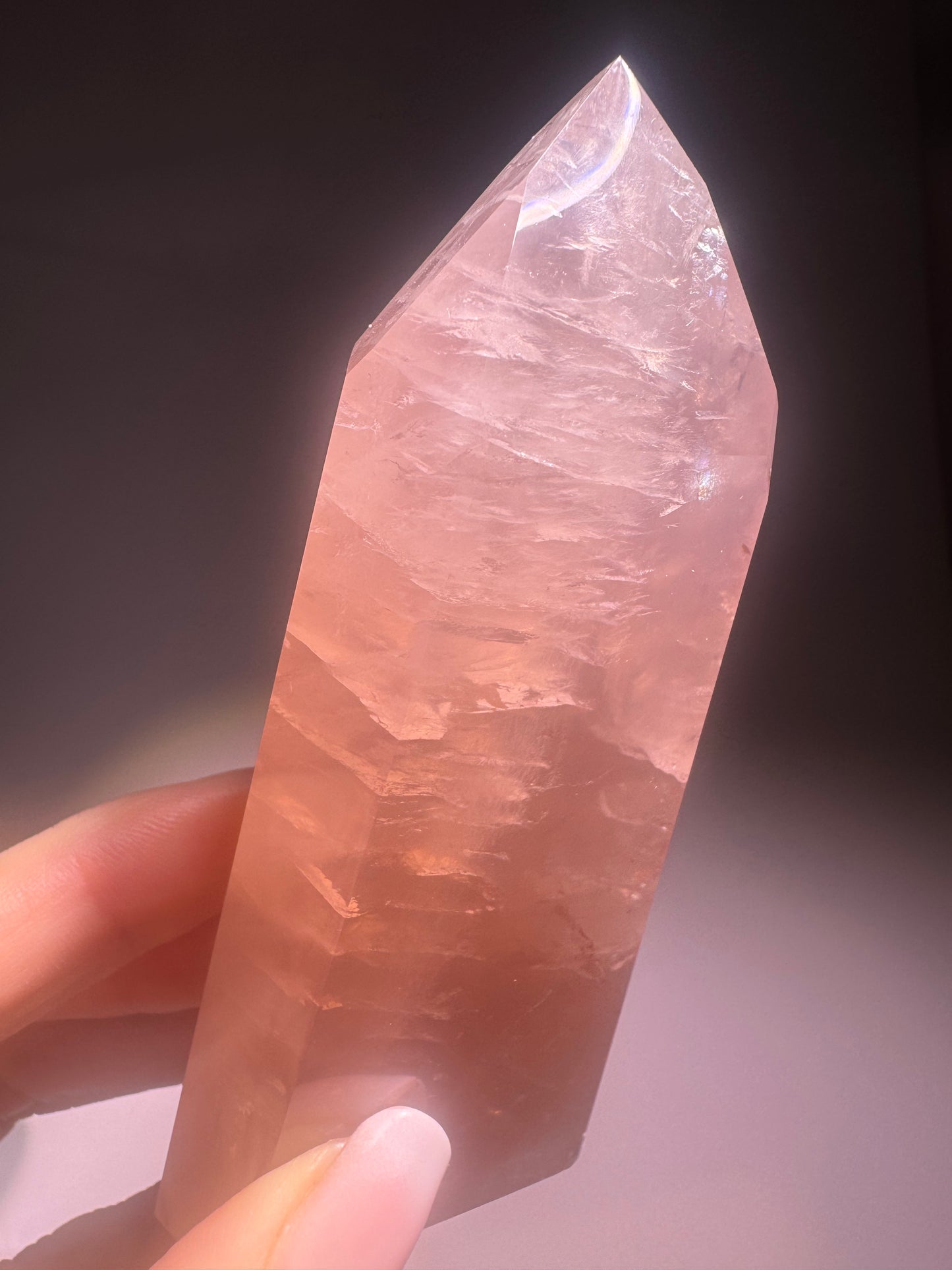 Hochwertiger Rosenquarz Edelstein Spitze Brasilien - 10.5 cm, 200g