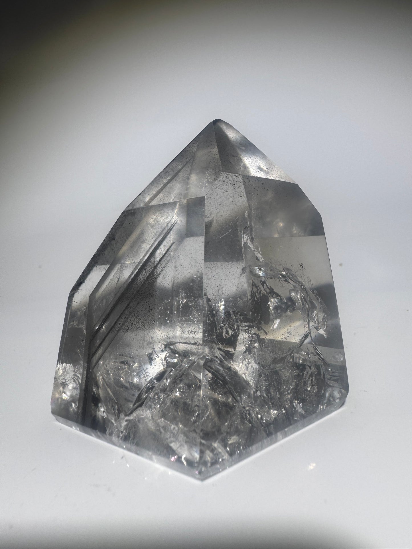 Extra klare schwarze Phantom Bergkristall  / Lemurian Spitze 🖤 - 5.5cm, 132g