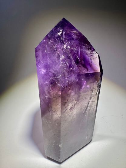 Wunderschöne Phantom Ametrin/Amethyst Spitze 💜 - 10.4cm, 329g
