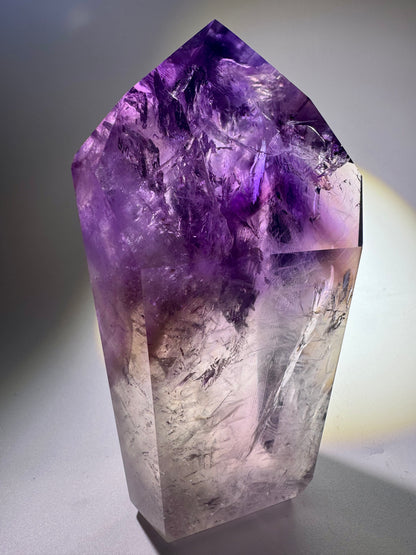 Wunderschöne Phantom Ametrin/Amethyst Spitze 💜 - 10.4cm, 329g