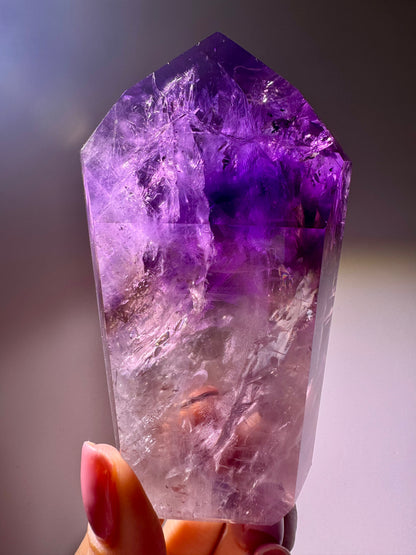 Wunderschöne Phantom Ametrin/Amethyst Spitze 💜 - 10.4cm, 329g