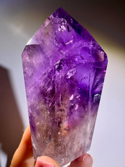 Wunderschöne Phantom Ametrin/Amethyst Spitze 💜 - 9.8cm, 276g
