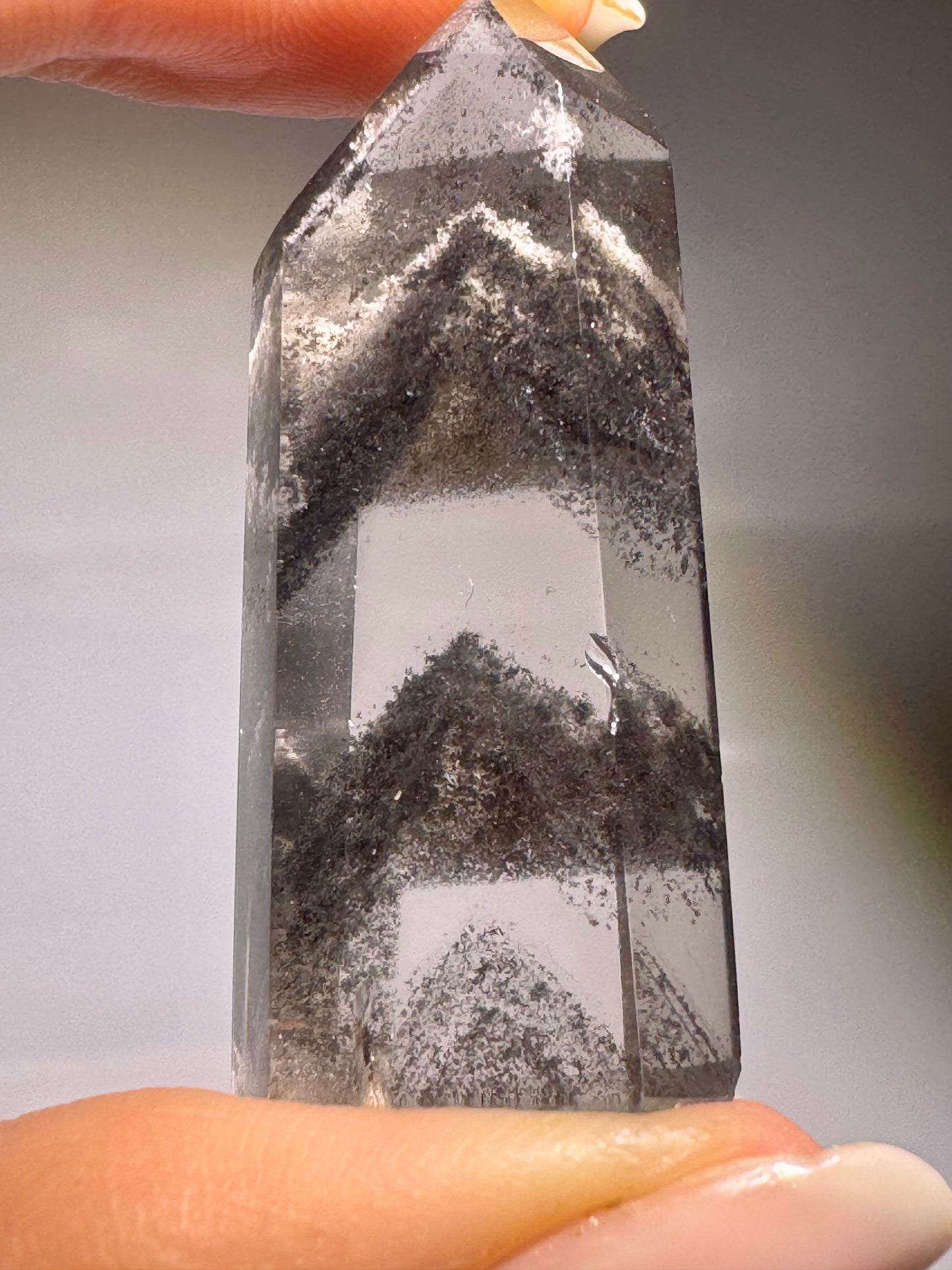 Seltener Phantom Bergkristall /Lemurian (sehr klar) 🖤 - 4.2cm Museumsqualität