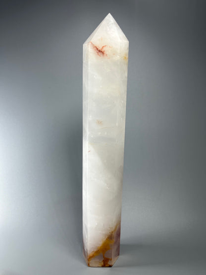 Riesige Bergkristallspitze mit Feuerquarzeinschlüssen 37cm - 2.16 kg