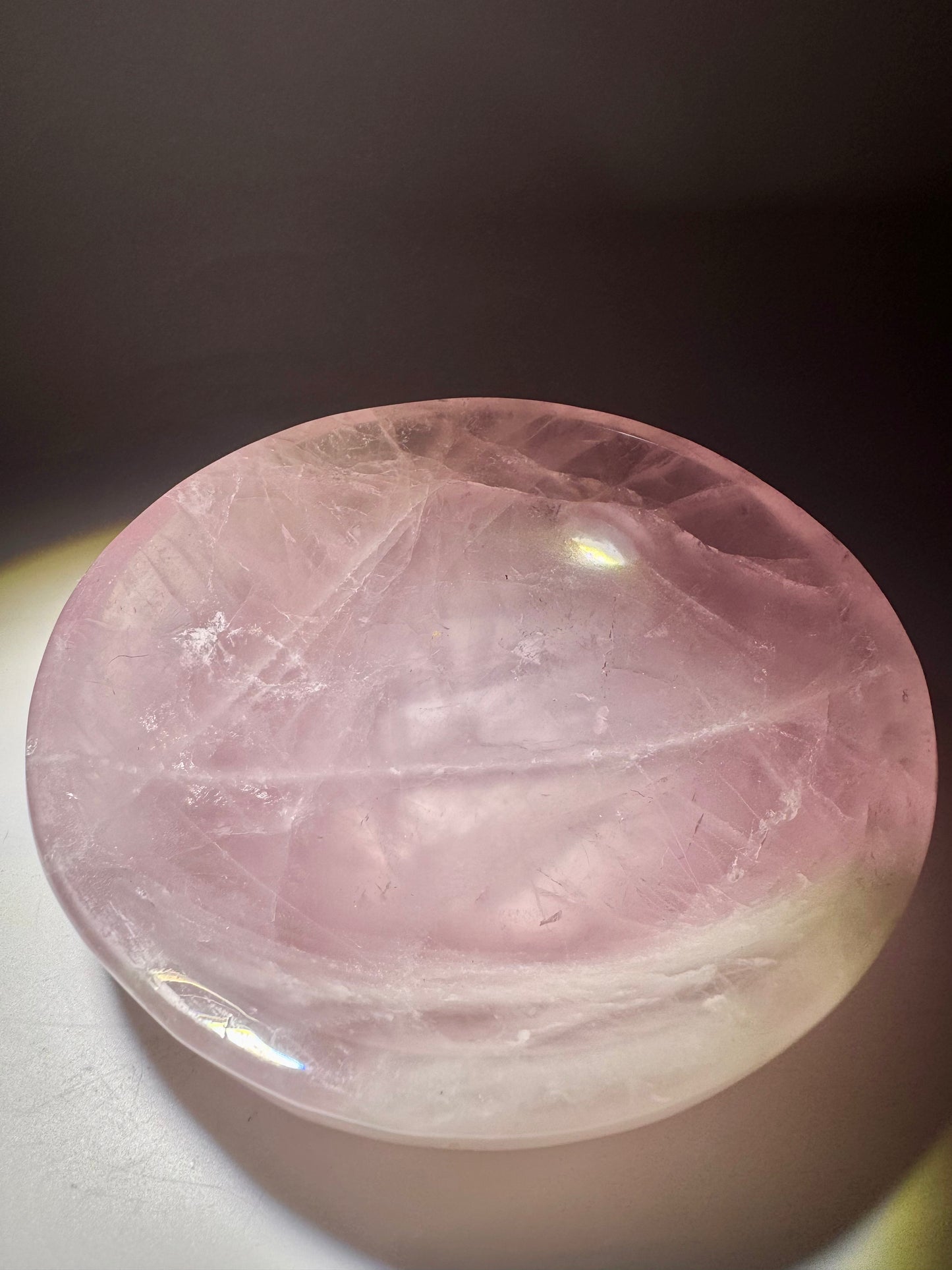 Extraklare Rosenquarzschale 14cm – Edelsteinschale