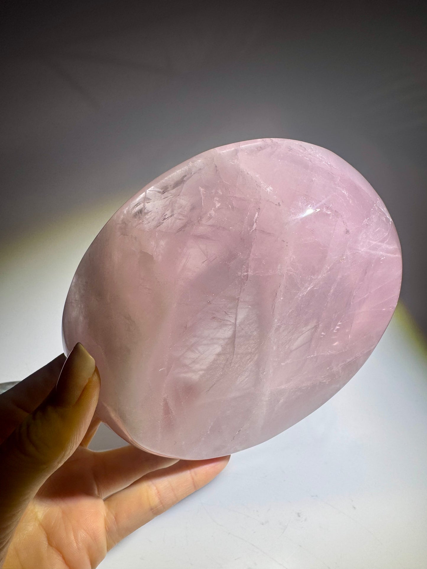 Extraklare Rosenquarzschale 14cm – Edelsteinschale