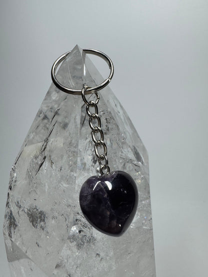 Süsser Schlüsselanhänger mit Amethyst-Herz 💜🔑
