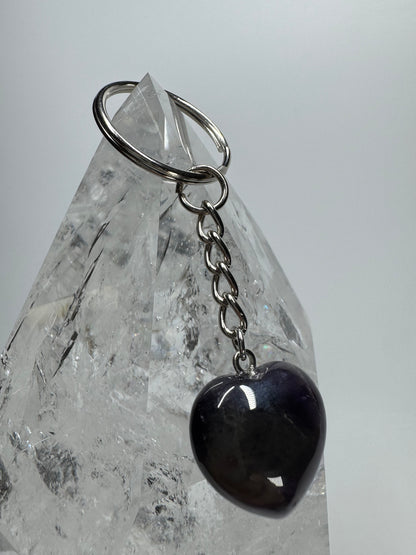 Süsser Schlüsselanhänger mit Amethyst-Herz 💜🔑