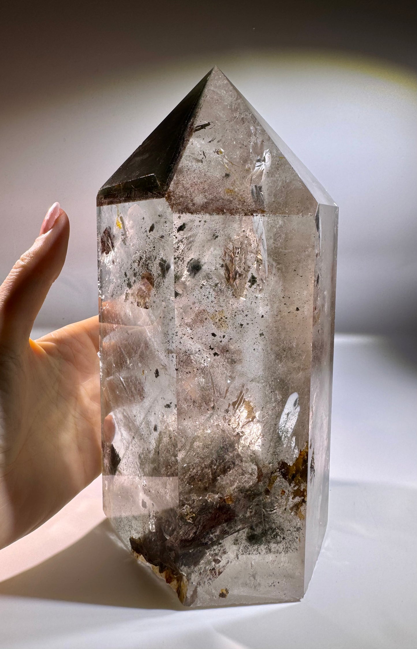 Gartenquarz Spitze 22 cm, 3.64 kg – AAA Qualität mit einzigartiger innerer Landschaft