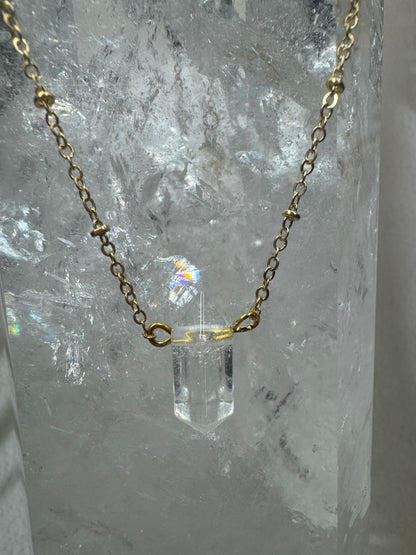 Süsse Kette mit echter Bergkristallspitze 💎✨