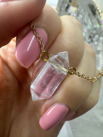 Süsse Kette mit echter Bergkristallspitze 💎✨