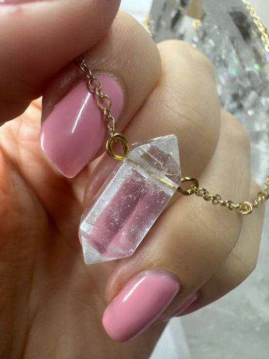 Süsse Kette mit echter Bergkristallspitze 💎✨