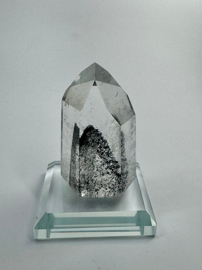 Schwarze Phantom Lemurian Spitze (ultra klar) 🖤 - 5.6cm, 85g