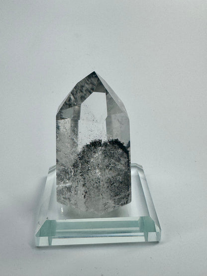 Schwarze Phantom Lemurian Spitze (ultra klar) 🖤 - 5.6cm, 85g