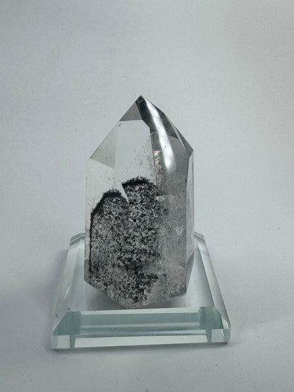 Schwarze Phantom Lemurian Spitze (ultra klar) 🖤 - 5.6cm, 85g