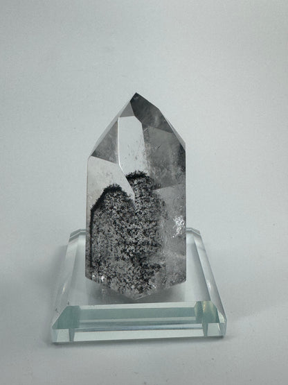 Schwarze Phantom Lemurian Spitze (ultra klar) 🖤 - 5.6cm, 85g