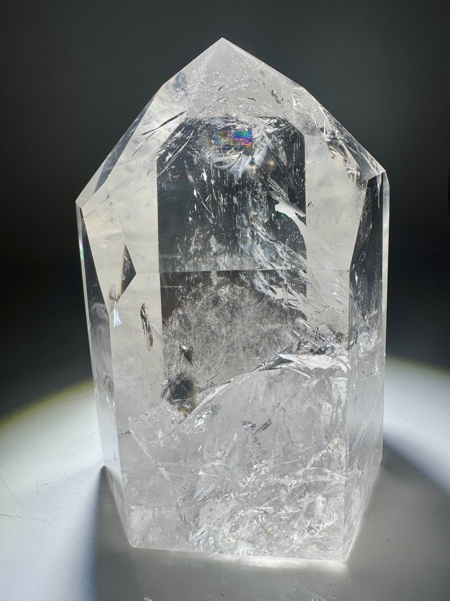 Bergkristall 12.5 cm, 1.1 kg – voller Regenbogen & magischen Einschlüssen 💎