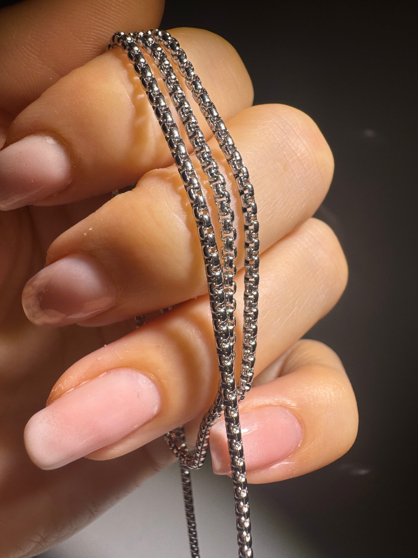 Edelstahl Bomberkette 69 cm – Edle, glänzende Kette in Silber oder Schwarz