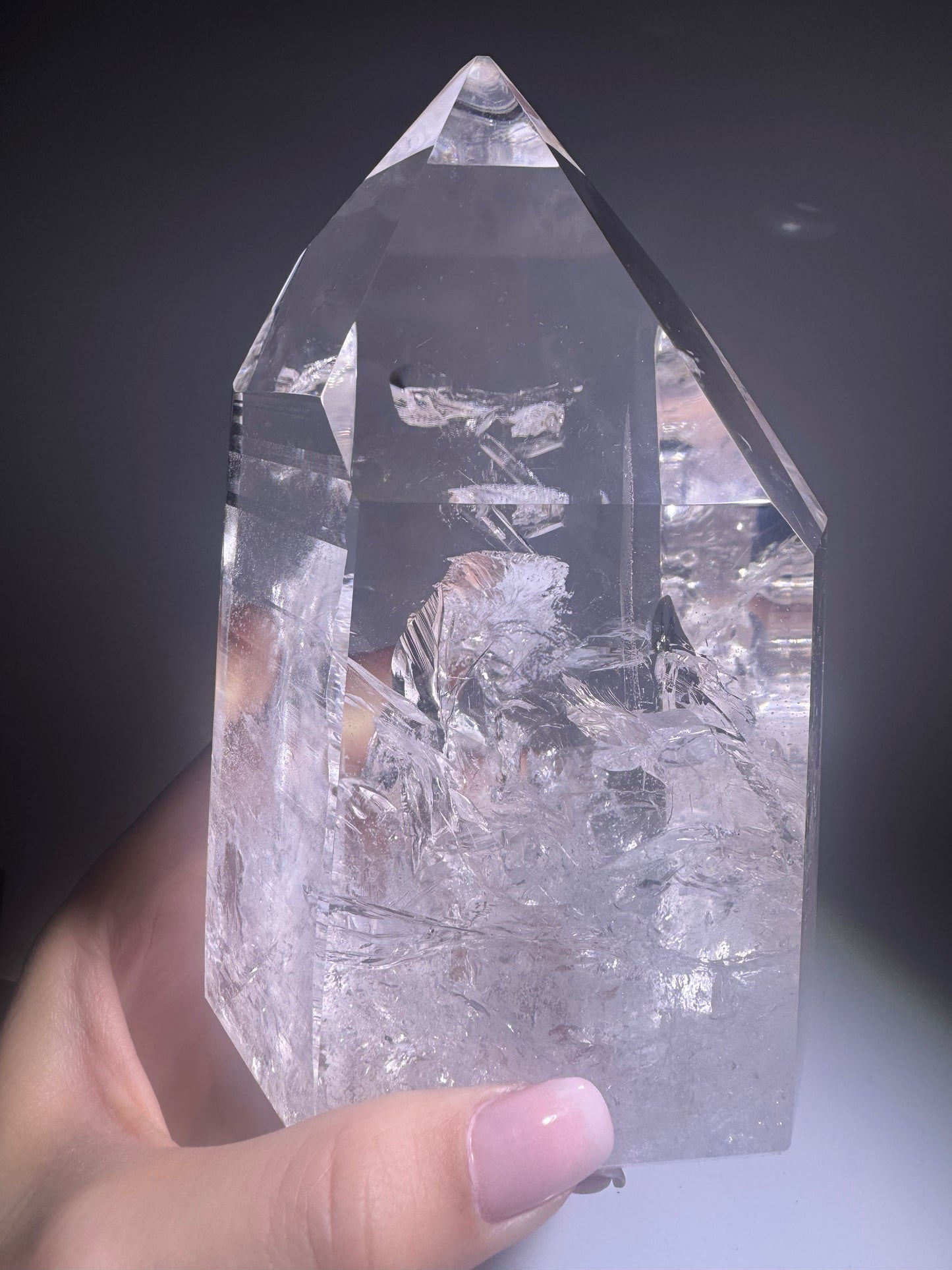 Lemurian Bergkristall 15.5 cm · 1.51 kg – Glasklare Premium-Spitze aus Bahia