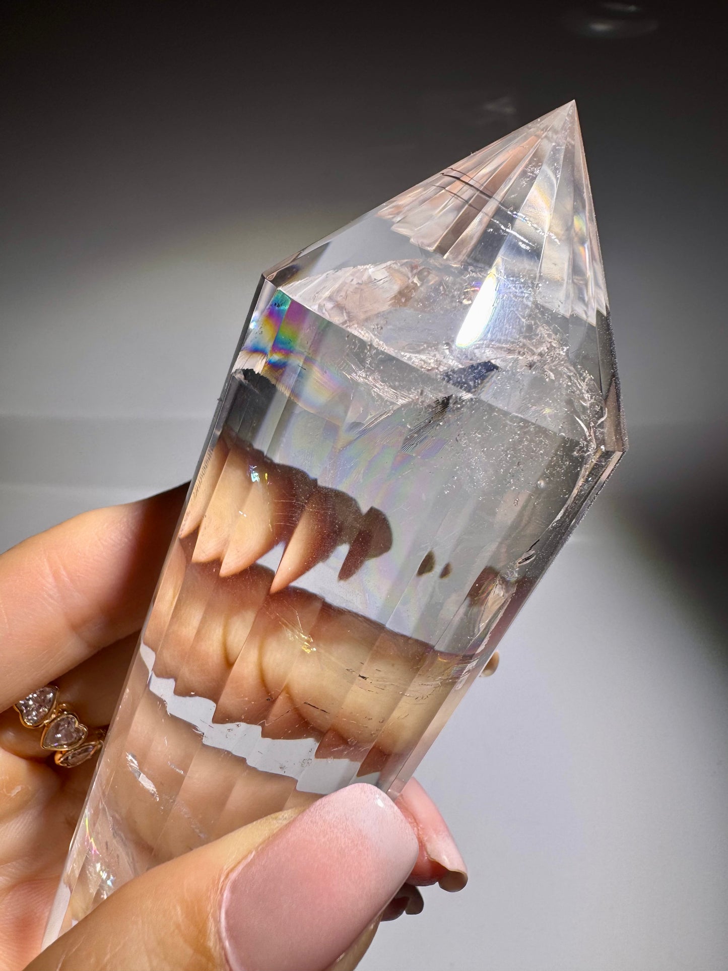 💎 Vogel-Cut Crystal with 24 Facets – Extra Clear, 11.5 cm | Energetic Masterpiece