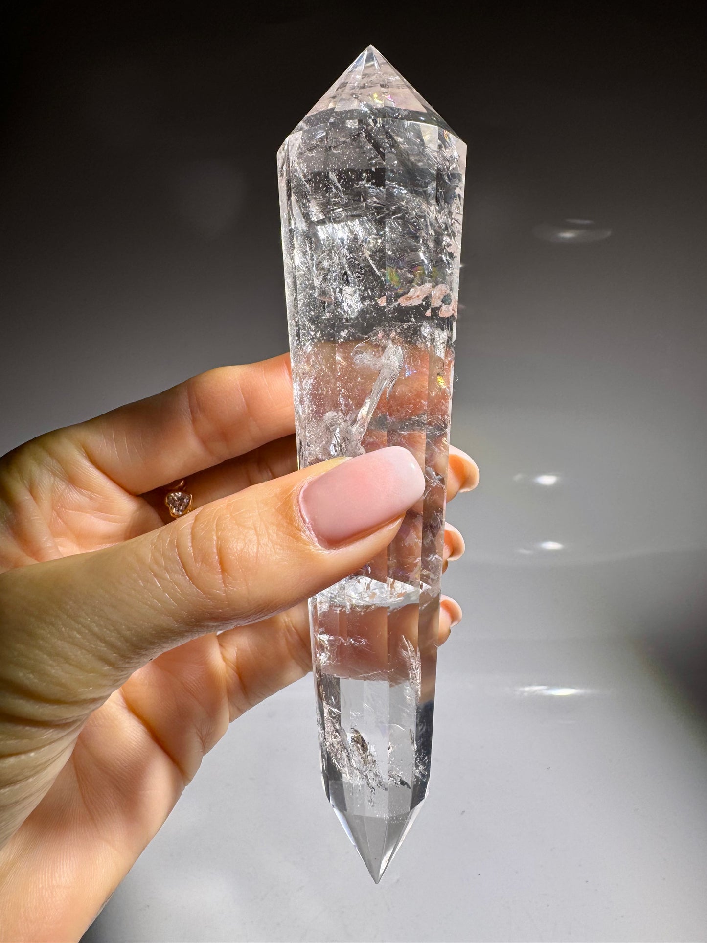 💎 Vogel-Cut Crystal with 24 Facets – Extra Clear, 11.5 cm | Energetic Masterpiece