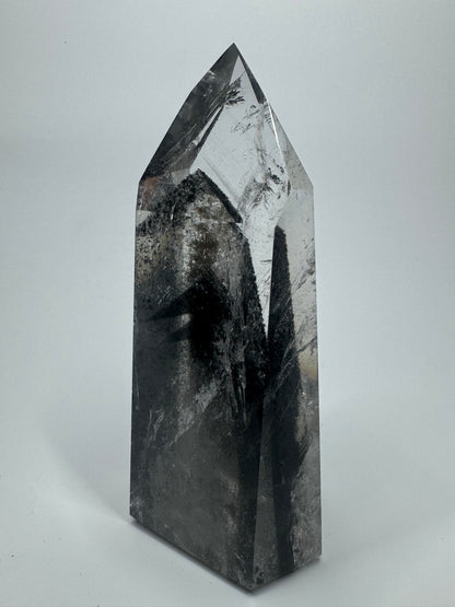 Perfekte schwarze Phantom Kristall Spitze (sehr klar) 🖤 - 11cm, 286g