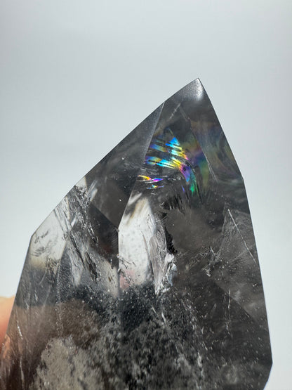 Perfekte schwarze Phantom Kristall Spitze (sehr klar) 🖤 - 11cm, 286g