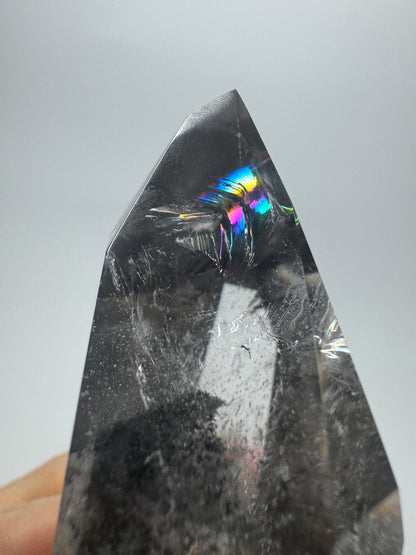 Perfekte schwarze Phantom Kristall Spitze (sehr klar) 🖤 - 11cm, 286g