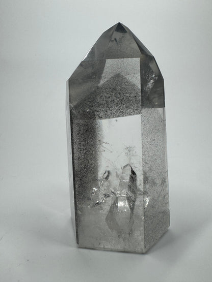 Schwarze rare Phantom Kristall Spitze / Lemurian (sehr klar) 🖤 - 8.5cm, 229g