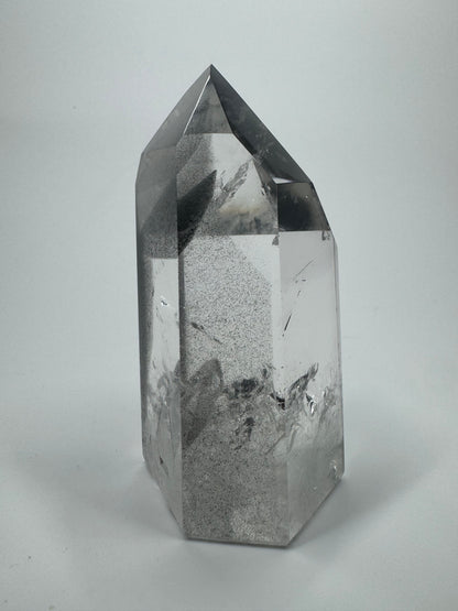 Schwarze rare Phantom Kristall Spitze / Lemurian (sehr klar) 🖤 - 8.5cm, 229g