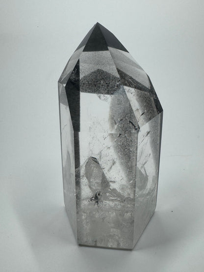 Schwarze rare Phantom Kristall Spitze / Lemurian (sehr klar) 🖤 - 8.5cm, 229g